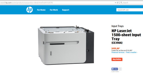 hp tray 1500 sheet laserjet p4500 p4010 printers