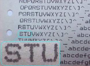Dot Matrix printout - with enlargement of text