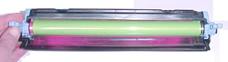 CLJ_2600 Cartridge showing lose toner on door