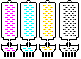 multicolour inks in separate cartridges
